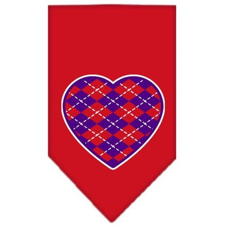 UNCONDITIONAL LOVE Argyle Heart Purple Screen Print Bandana Red Large UN812541